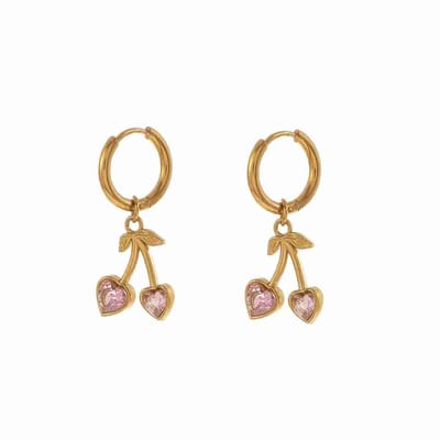 WeLoveSilver - chirurgisch staal oorringen - kersen roze kristal - 30mm