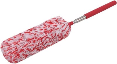 Microvezel Stoffer - Stofwisser Plafond - Hoge Oppervlakken Reinigen - Uitschuifbaar Handvat - 32-80cm - Rood