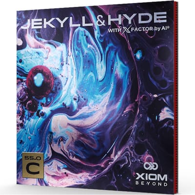 XIOM Jekyll Hyde Tafeltennis Licht Zacht Maat 850037 & C55.0 Rubbers, Plakkerig, Backhand, Zwart, 2.1, blue