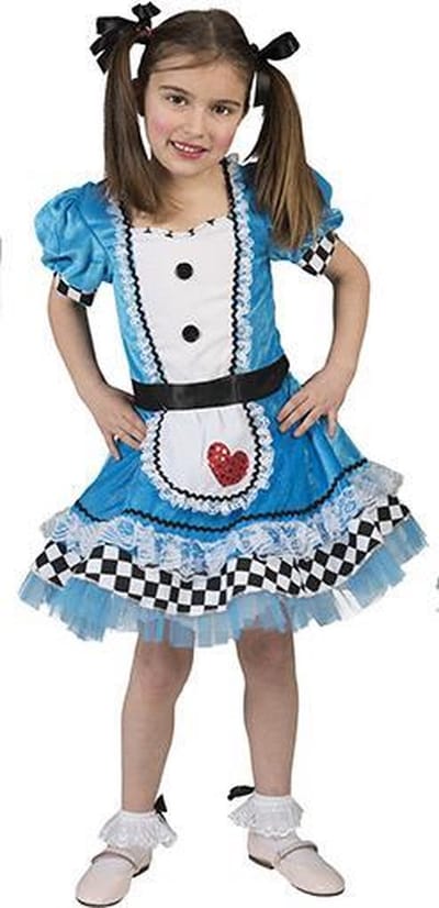 Alice In Wonderland Kostuum | Wonderbaarlijke Alice In Wonderland | Meisje | Maat 116 | Carnaval kostuum | Verkleedkleding
