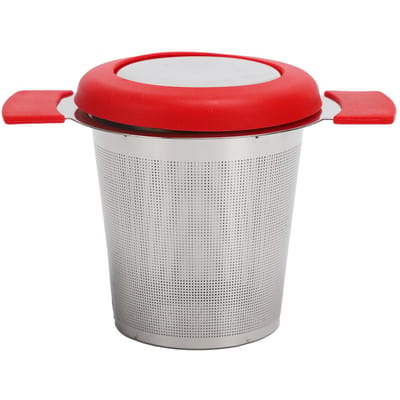 Theezeef Losse Bladthee Infuser Mand Fijnmazig Filter met Deksel Theeservies voor Kopje Roestvrij Staal
