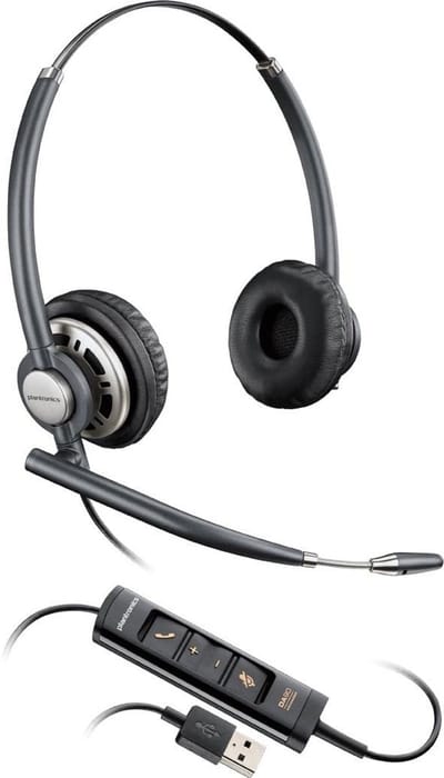 Professionele Bedrade Headset met Hoofdband voor Kantoor en Callcenter - Zwart/Zilver