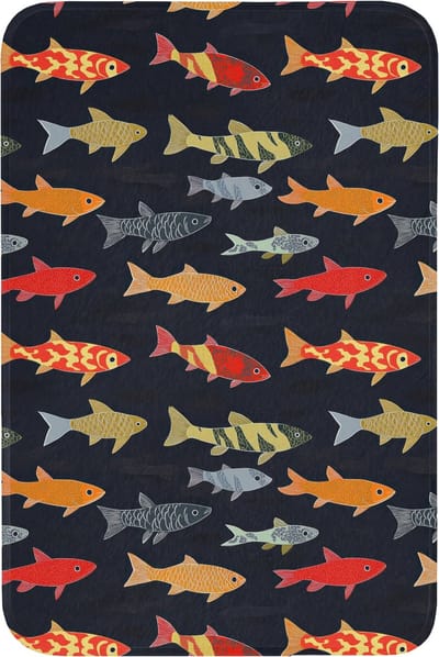 Badmat 60x90 cm - Antislip - Vissen - Patroon - Kleurrijk - Badmatten voor badkamer - Badkamermat - Douchemat - Badkamer mat