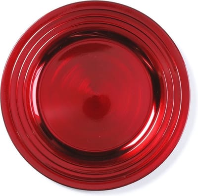Inge-glas Kaarsenbord - rood - 33 cm - kunststof - rond - kaarsenbord - kaarsen plateau- onderbord / kaarsenbord / onderzet bord voor kaarsen