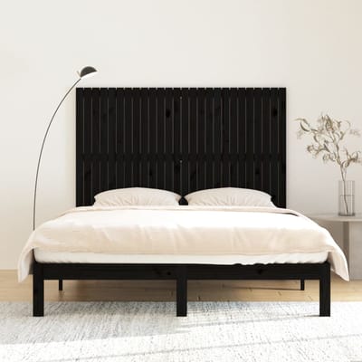 vidaXL - Wandhoofdbord - 166x3x110 - cm - massief - grenenhout - zwart