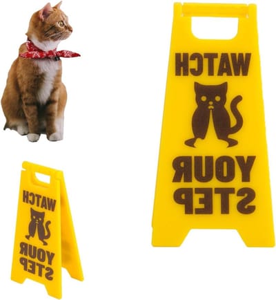 EGoods - Decoratief Grappig Bord voor Waarschuwing Braaksel Huisdier - Hond Kat - 10cm - Watch Your Step - Decoratie Grap Cadeau