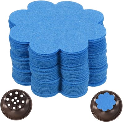 Set van 30 bloempotgatpads - Bodembestendig, ademend, drainagebestendig, insectenwerend - Bodempads voor bloemen en bonsai - Non-woven stof, blauw - 7,5 cm
