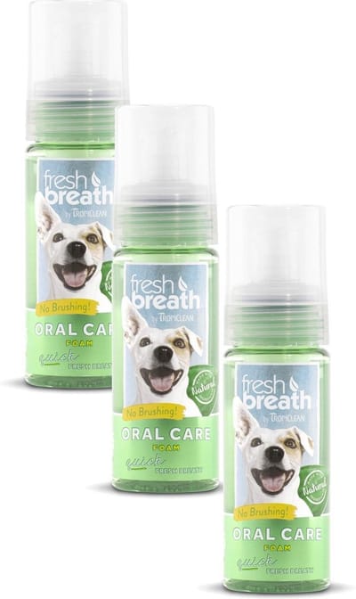 Tropiclean Fresh Breath Oral Care Foam - Gebitsverzorging - 3 x Mint 133 ml Foam
