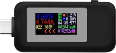USB-C poort tester | KWS-1902C | 10 in 1 | Spanning en Stroom meting | Zwart of Wit