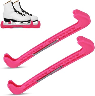 Verstelbare schaatsbeschermers voor ijshockey en figuurschaatsen - 2 stuks, roze, voor optimale bescherming van schaatsbladen