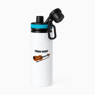 Hacebo® - viool met eigen naam waterfles met draaidop blauw - Viool - muziek liefhebbers - iemand die houdt van violen - verjaardag - cadeau - kado - geschenk - water fles - 850ML