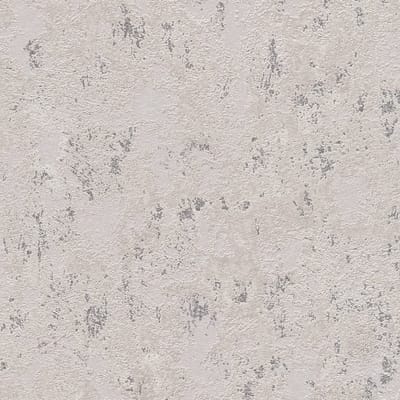 Pleister-look behang Profhome 393873-GU vliesbehang gestructureerd met structuur en metalen accenten grijs beige zilver 5,33 m2