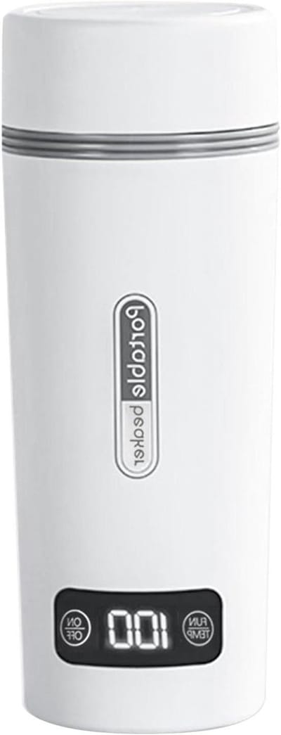 Draagbare Waterkoker - Reis Waterkoker Elektrisch - Snel Water Koken - Dubbelwandige Isolatie - 350 ml - Wit