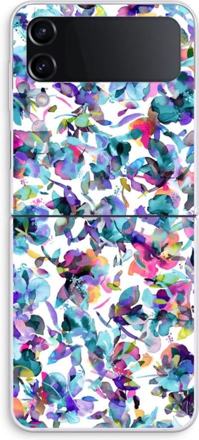 Case Company® - Hoesje geschikt voor Samsung Galaxy Z Flip4 hoesje - Hibiscus Flowers - Soft Cover Telefoonhoesje - Bescherming aan alle Kanten en Schermrand