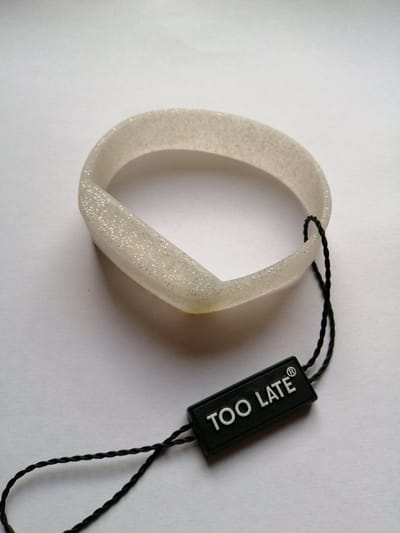 TOO LATE - Led horloge Glitter - siliconen - zilver - polsmaat M