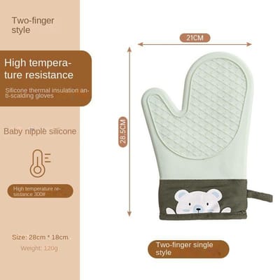 Siliconen warmte-isolatie handschoenen verdikt, antislip, hoge temperatuur ovenwanten bak- en braadkeuken handklemmen
