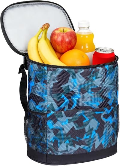 Geïsoleerde Koeltas - Opvouwbare Box - Buitenactiviteiten - Waterdichte Isolatie - 33 x 29 cm - Camouflageblauw