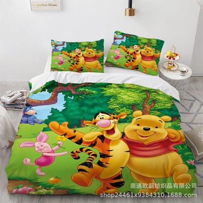 Winnie de Poeh Beer Beddengoed Sets Dekbed Quilt Bedsprei Dekbedovertrek Kussensloop 2-3 Stuks Sets Kinderen Volwassen Maat US King 259x228cm