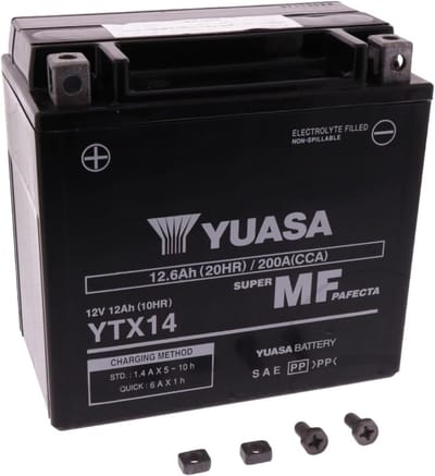 Hoogwaardige AGM SLA Motoraccu YTX14-BS Vervanging