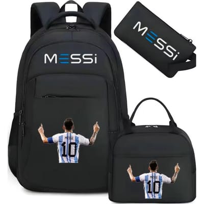 3 stuks Sport Messi Camouflage Rugzakken Met Lunchtas Lastverlichting Meisjes Jongens Schooltassen Capaciteit Laptop Buiten Mochilas