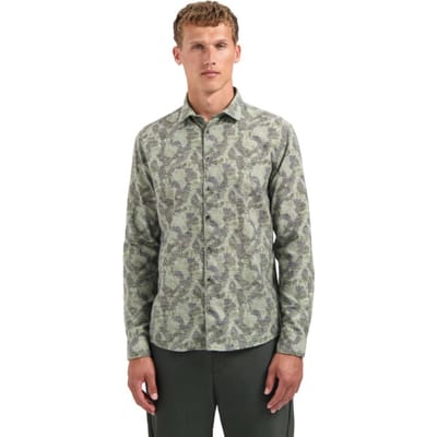 No Excess Shirt Allover Printed Jacquard Dark Green Maat: S | Casual Overhemden Outlet | Heren | Groen