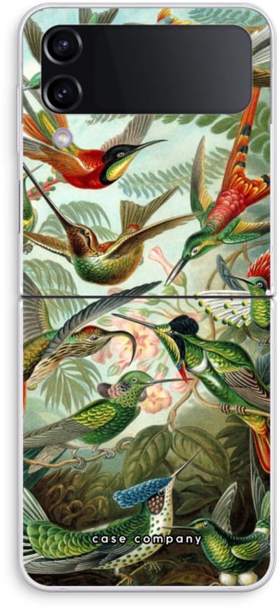 Case Company® - Hoesje geschikt voor Samsung Galaxy Z Flip4 hoesje - Haeckel Trochilidae - Soft Cover Telefoonhoesje - Bescherming aan alle Kanten en Schermrand