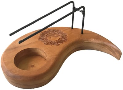Ancient Wisdom Yin-Yang Serie - Teakhouten Palo Santo Standaard - Handgemaakt - Harmonieus Design