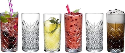 52820 longdrink glas "Timeless" in kristaldesign, hoogte ca. 14,3 cm, set van 6 van glas