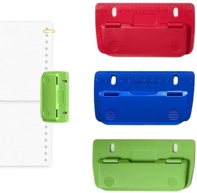 Set van 3 Mini Pocket Hole Punches voor School, Kantoor en Huishoudelijk Gebruik - Ideaal voor Labelbinding, Gaten Ponsen en Creatieve Projecten met 80mm Gatenafstand