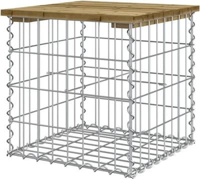 Schanskorf Bank - Tuinbank Sokkel - Buiten Zitten - Verzinkt Stalen Sokkel - 43x44x42 cm - Houtkleur