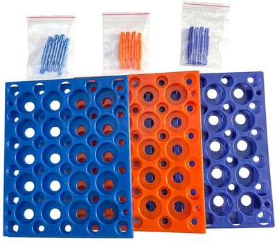 Centrifuge Buisrekjes - Reageerbuishouder Lab - Laboratorium Organisatie - Demontabel Twee Lagen - 20.5cm*17cm*5.8cm - Blauw Oranje