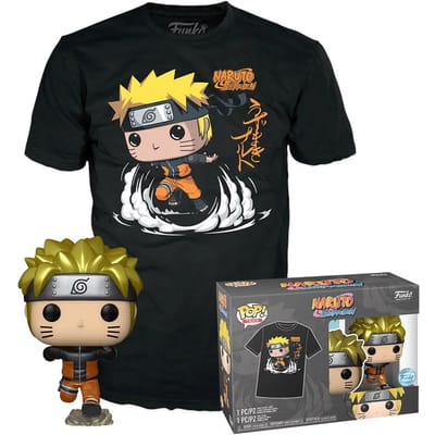 Funko Naruto Shippuden Verzamelfiguur & Tshirt Set -S- POP! & Tee Box Naruto Running Zwart