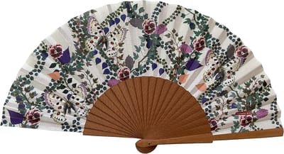 Spaanse waaiers van hout en katoen, 23 cm - Handgemaakt modieus accessoire voor evenementen en geschenken