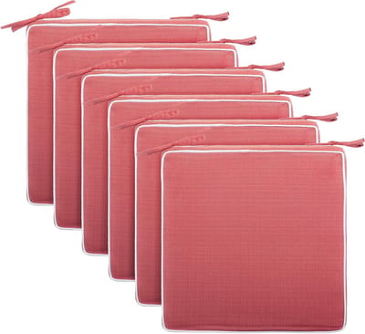 Set van 6 Waterdichte Stoelkussens met Linnenlook voor Binnen en Buiten (40x40 cm)