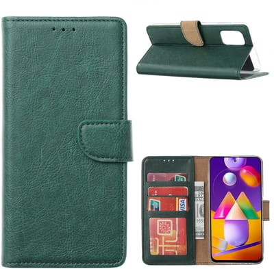 Hoesje Geschikt Voor Samsung Galaxy A42 5G hoesje bookcase Groen - Galaxy A42 wallet case portemonnee hoes cover
