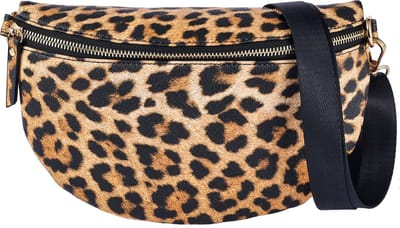Nouka Dames Tas met Panterprint – Schoudertas – Crossbody – Buideltas - met Verstelbare & Afneembare Tassenriem / Schouderriem