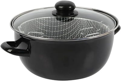 Traditionele Friteuse - Friteuse du Nord - Lekkere Snacks Maken - Voor Alle Warmtebronnen - 2.8 Liter - Zwart