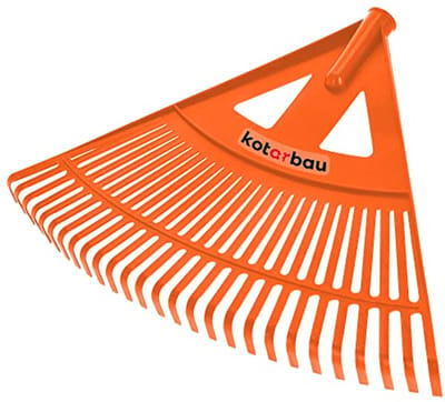 KOTARBAU® Bladhark, Tuinhark van Kunststof, 58 cm, Oranje, zonder Steel, Gazonhark, Waaierbezem, Lichtgewicht Hark, Stevige Hark
