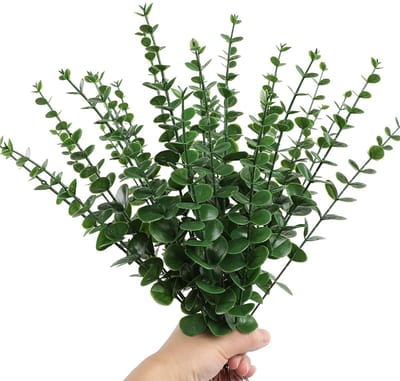 Dailygoods- Eucalyptustakken 30 stuks - Kunstmatige Takken - Diepgroen - Decoratie - Voor Kransen - Hoogwaardige Kunststof - Nepplant