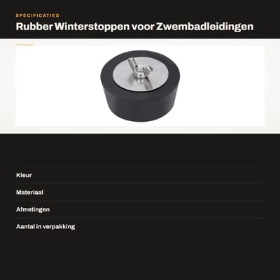 Dailygoods- Winterstoppen Rubber - Overwinteringsplug - Pijpdop - Expansieplug - 63 mm - RVS-schroef - Voorkomt waterinfiltratie