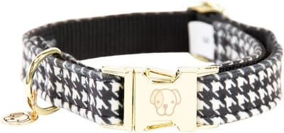 Kentucky - Hondenhalsband Pied-de-Poule - Zwart - XS - 25-38 cm - Hondenriem