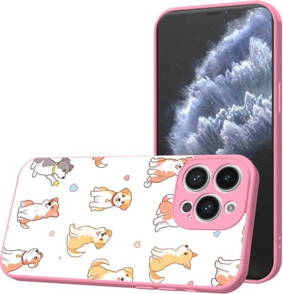 Smartphonica Telefoonhoesje Geschikt voor iPhone 11 Pro met Honden opdruk - TPU Back Cover Case Dogs Design - Roze geschikt voor iPhone 11 Pro