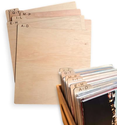 Vinyl organizer | opbergsysteem LP | hout | alfabet | Record verdeler | vinylplaat scheidingsset | vinyl divider | Vintoon