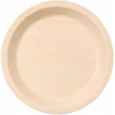 Humbert Feestbordjes - gebaksbordjes - van geperst hout karton - 10x - beige - rond - Dia 21 cm - party bordjes - wegwerp servies