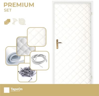 Warmte- en geluidsisolatie deurbekleding voor zelfmontage – 2-in-1 set met montagetoebehoren – Ideaal als koudebescherming