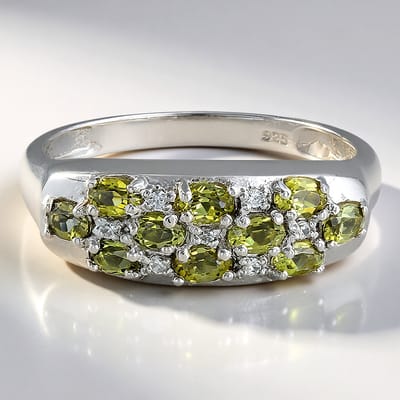 Cavill - 925 Sterling Zilveren Ring - 0,73 ct Mozambikaanse Koper Toermalijn - 0,049 ct Cambodjaanse Zirkonen - Moderne Asymmetrische Damesring