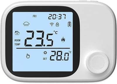 Slimme Thermostaat - Wandmontage Bediening - Energie Besparen - App Bediening - 8.6 x 11.8 cm - Wit