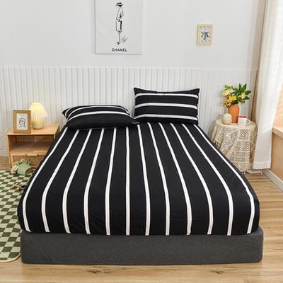Stripe Style Bedovertrek Home Hoeslaken King Size Beddengoed met Print 90X200Cm Matrasovertrek Couvre Lit (Geen kussensloop) 120x200x25cm 1pc