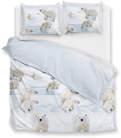 Zohome Dekbedovertrek Polare - Bedlinnen met Dieren print - 240x220 - Blauw - Dekbedhoes van 100% Katoen-Flanel