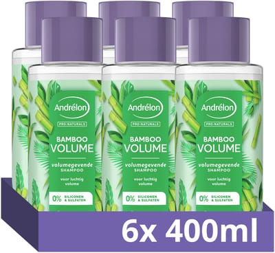 Andrélon - Shampoo - Pro-Naturals - Bamboo Volume - 6 x 400 ml